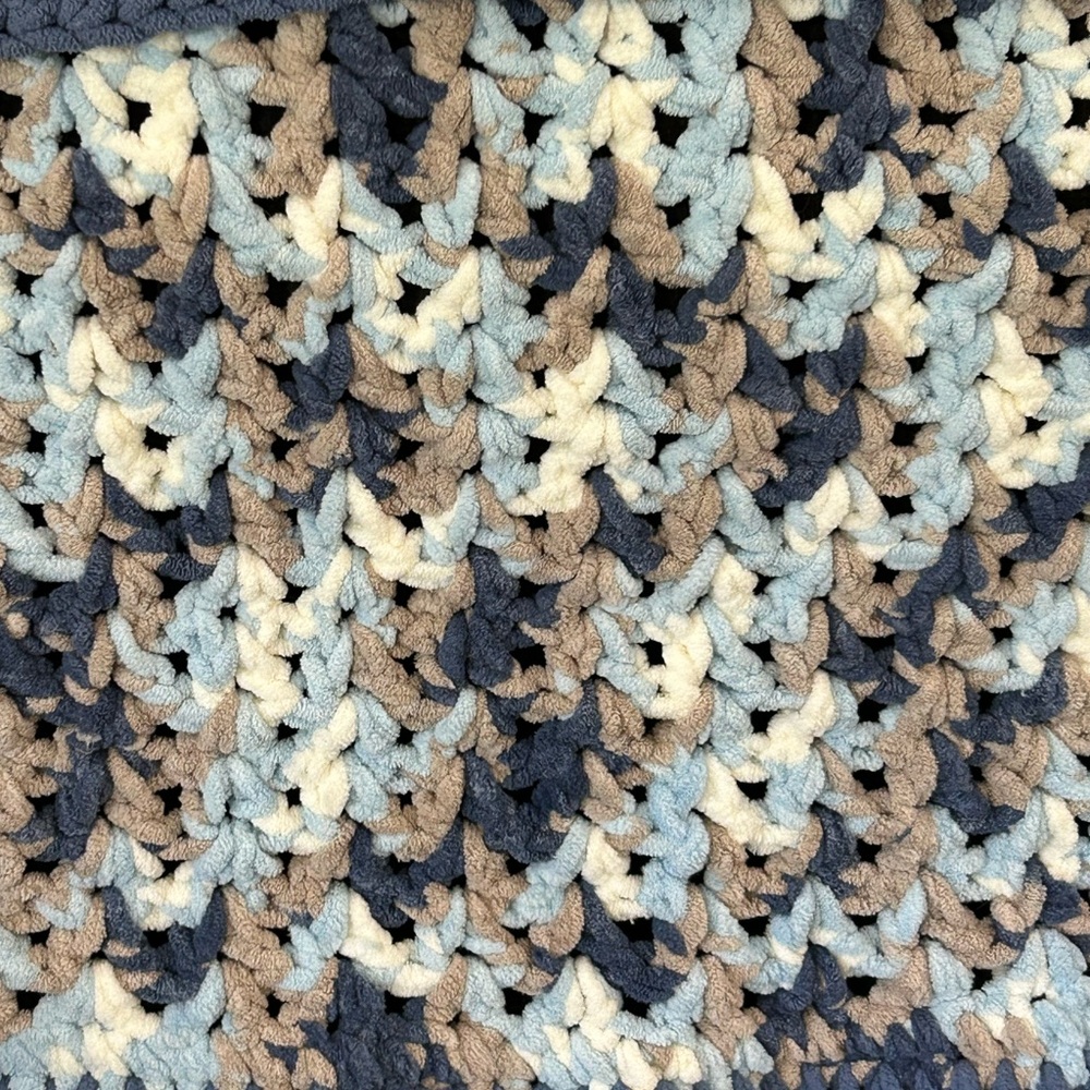 Cozy Multicolor Crochet Blanket Preowned